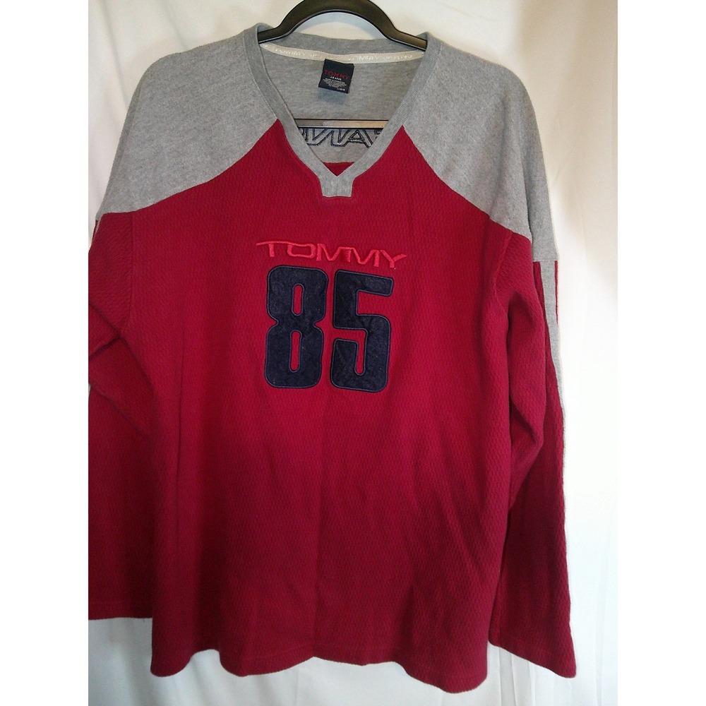 Rare Vintage Tommy Jeans Color Block Pullover Large Mens‎ Long Sleeve V Neck 85